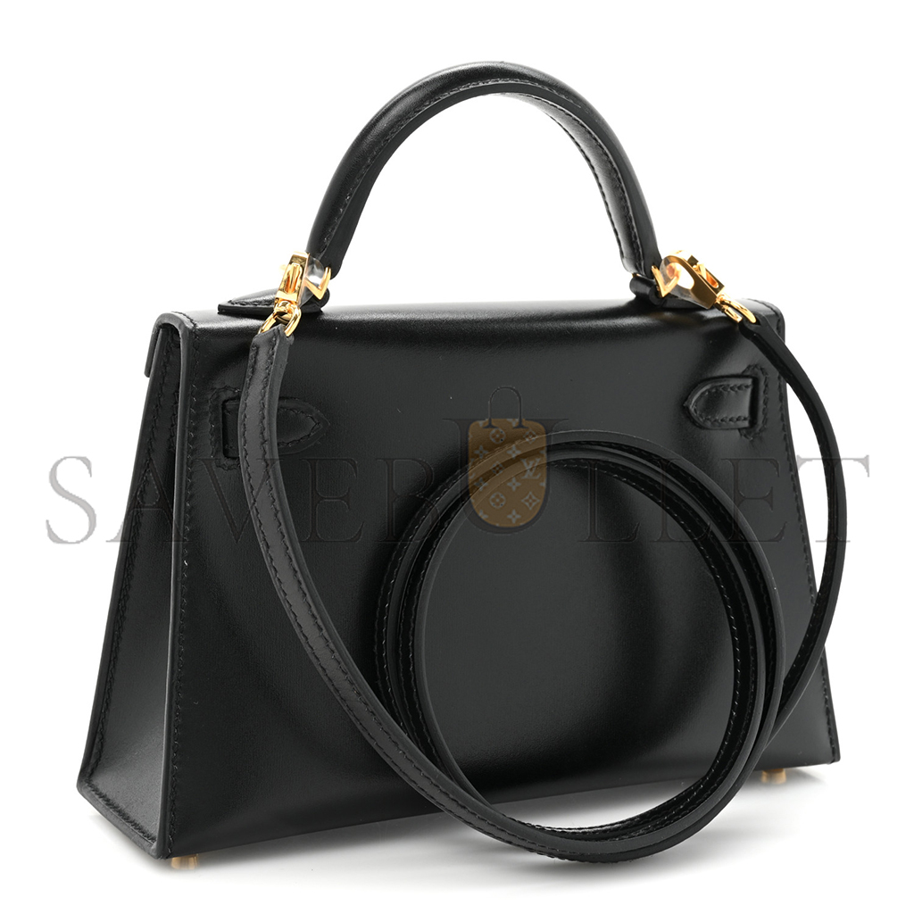 HERMÈS MASTER BOX MINI KELLY II SELLIER BLACK (19*12*5.5cm) 